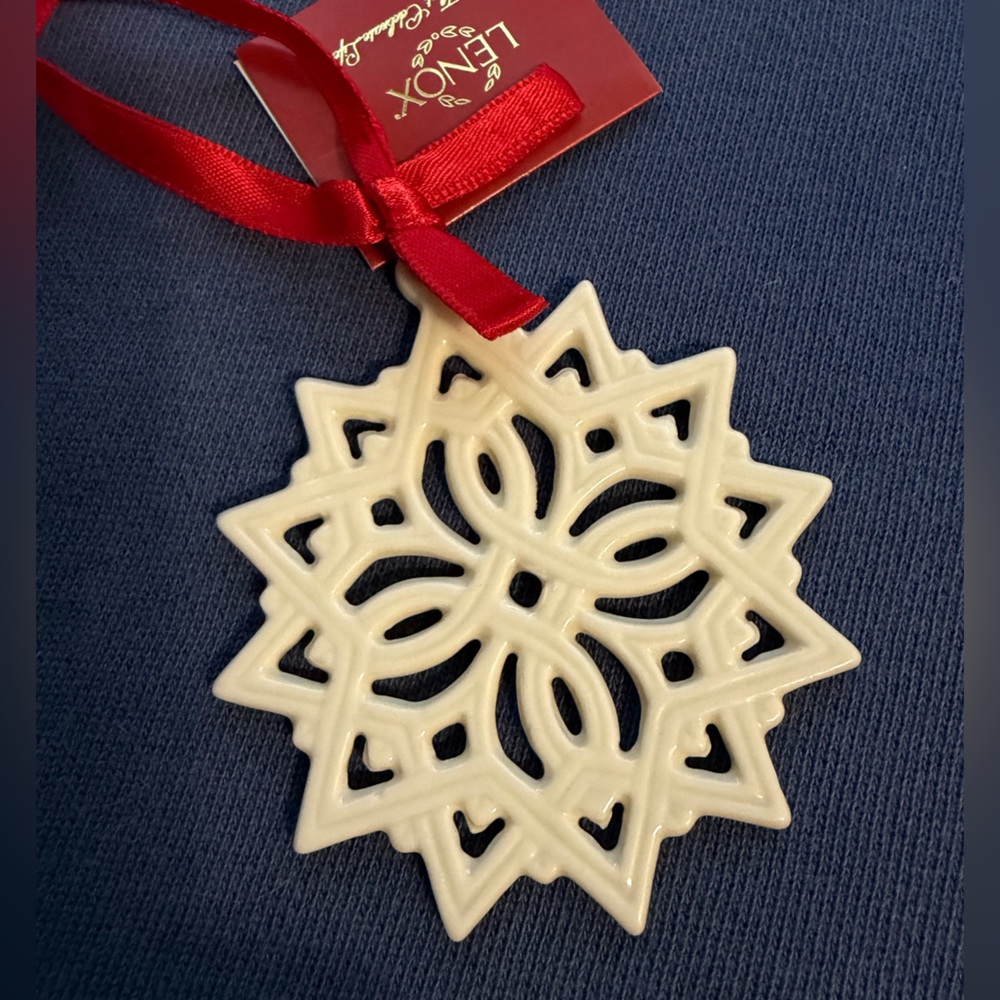 Lenox Cream Snowflake Ornament